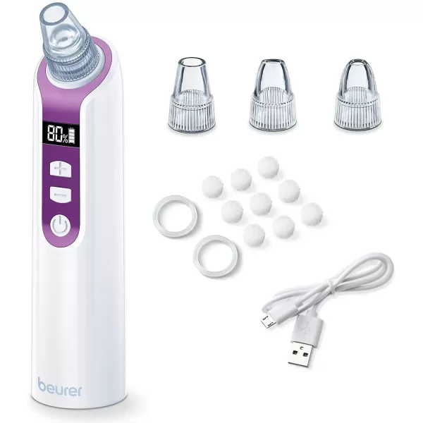 imageBeurer Home Microdermabrasion Machine with Pore Vacuum Massage for Radiant Skin  Personal Microdermabrasion Tool for Gentle Exfoliation with 20 Replacement Filters FC76Black Head Remover