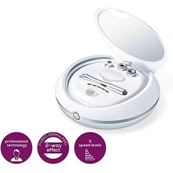 imageBeurer Professional atHome Microdermabrasion Revitalizes Exfoliates and Rejuvenates Skin  Advanced Facial Treatment wVacuum AntiAging Blackhead Remover Skin Lifting ampamp TighteningWhite1 Count Pack of 1