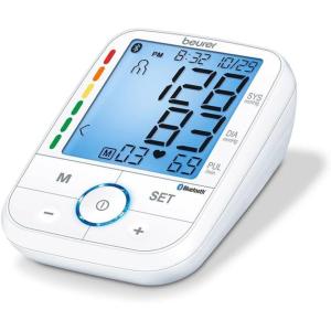 imageBeurer BM67 Upper Arm Blood Pressure Monitor Large Cuff Automatic ampamp Digital XL LCD Display Bluetooth with App Home Use BP Machine Kit  Patented Technology White