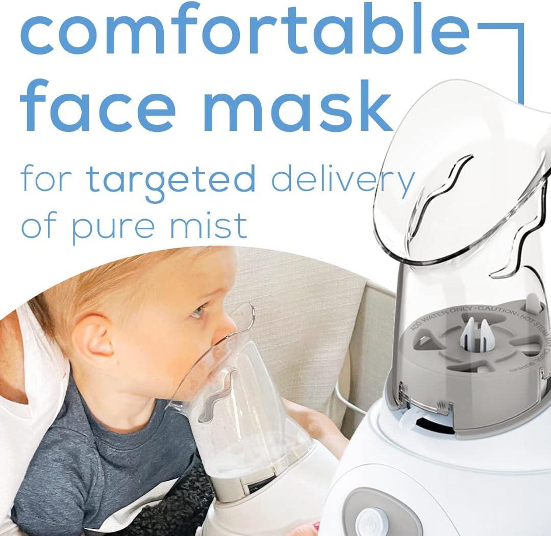 imageBeurer SI30 Steam Inhaler for Sinus Congestion ampamp Allergies DrugFree Quick 35 Minute Setup UltraQuiet Face Steamer with Variable Steam Control Universal Mask