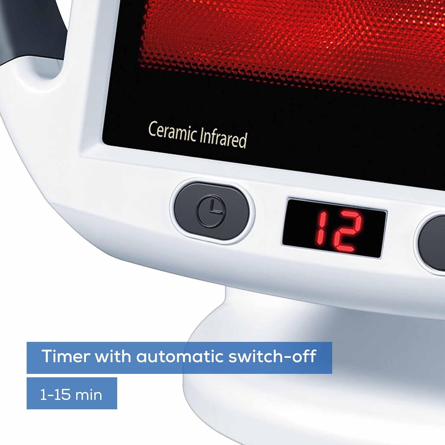 imageBeurer IL60 Infrared Heat Lamp for Red Light Therapy for Face Body Sinus ampamp Skin Pain Relief ampamp Muscle Recovery Adjustable Treatment Time Protective Eyewear IncludedIL50  Infrared Light