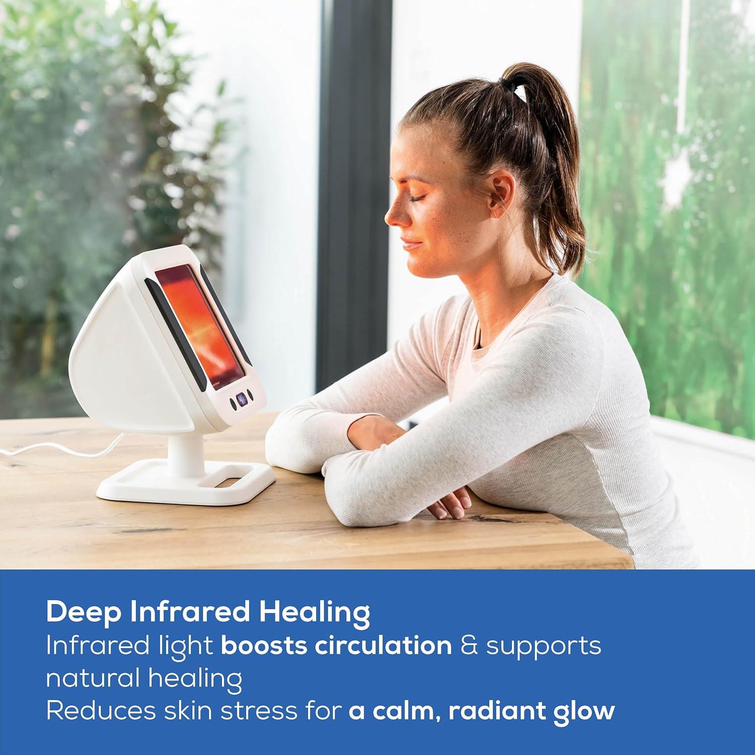 imageBeurer IL60 Infrared Heat Lamp for Red Light Therapy for Face Body Sinus ampamp Skin Pain Relief ampamp Muscle Recovery Adjustable Treatment Time Protective Eyewear IncludedIL60  Infrared Light with Eyewear