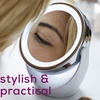 image:imageBeurer 5x Magnifying DoubleSided Cosmetic Vanity Makeup Mirror Illuminated  LED Lights  360 Degree Swivel Rotation Cordless  BS4965L x 35W