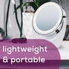 image:imageBeurer 5x Magnifying DoubleSided Cosmetic Vanity Makeup Mirror Illuminated  LED Lights  360 Degree Swivel Rotation Cordless  BS4965L x 35W