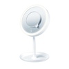 image:imageBeurer 5x Magnifying DoubleSided Cosmetic Vanity Makeup Mirror Illuminated  LED Lights  360 Degree Swivel Rotation Cordless  BS49138L x 73W