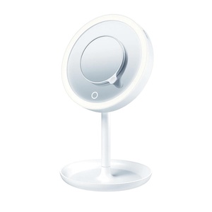 image:imageBeurer 5x Magnifying DoubleSided Cosmetic Vanity Makeup Mirror Illuminated  LED Lights  360 Degree Swivel Rotation Cordless  BS49138L x 73W