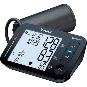 image:imageBeurer BM54 Upper Arm Blood Pressure Monitor Bluetooth with Adjustable Automatic Cuff Large Display Smart Machine for Home Use Portable Storage Case Included Black
