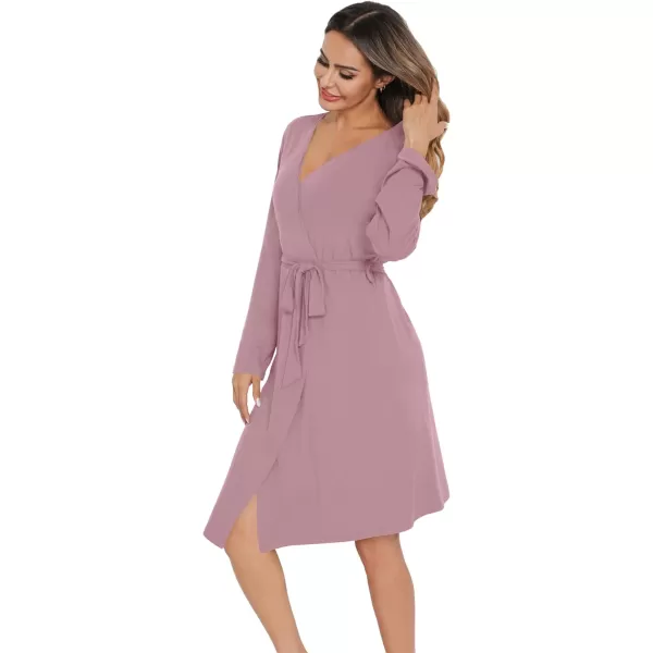 SWOMOG Maternity Nursing Robe Set 3 Piece Pregnancy Pjs 3 in 1 Labor Delivery Sleevless TopsShorts Breastfeeding PajamasTaro Purple