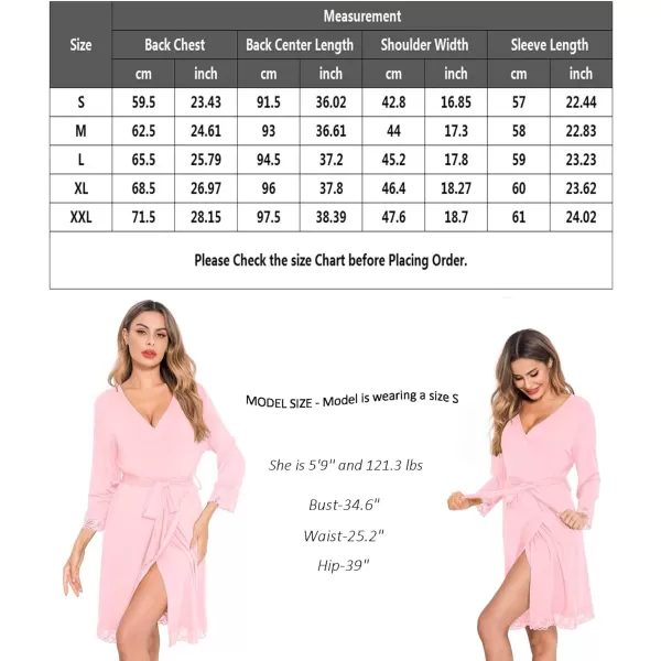 SWOMOG Womens Maternity Nursing Robe Pregnancy Hospital Breastfeeding Bathrobes 3 in 1 Labor Delivery NightgownsLace at Cuffspink