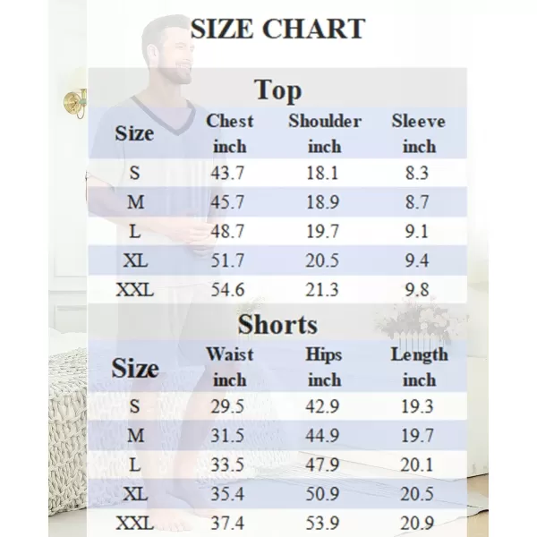 SWOMOG Mens Pajamas Set 2 PCS Short Sleeve Pajamas for Men Pjs Sets V Neck Soft Sleepwear Loungewear Nightwear with PocketsGrey