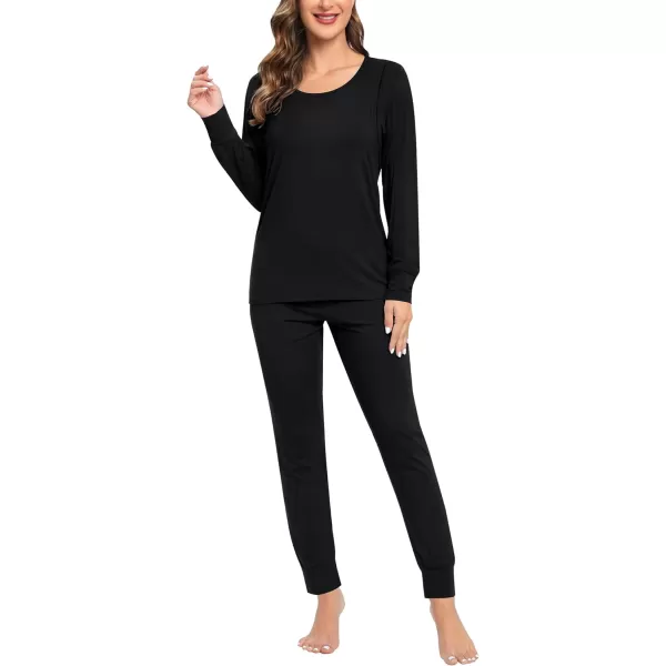 SWMOG Women Maternity amp Nursing Thermal Underwear Set Postpartum Pajamas Breastfeeding Long Sleeve Base Layer Pregnant PjsBlack