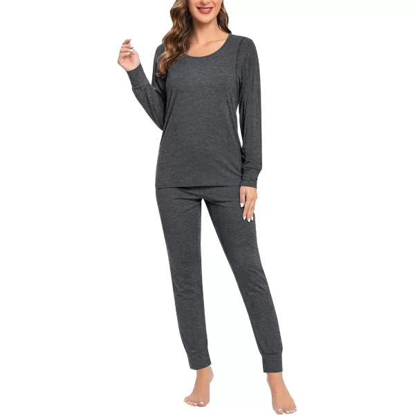 SWMOG Women Maternity amp Nursing Thermal Underwear Set Postpartum Pajamas Breastfeeding Long Sleeve Base Layer Pregnant PjsDeep Grey