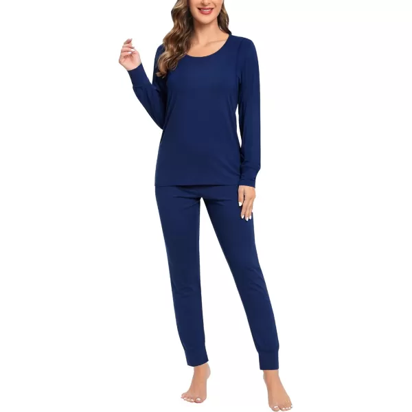 SWMOG Women Maternity amp Nursing Thermal Underwear Set Postpartum Pajamas Breastfeeding Long Sleeve Base Layer Pregnant PjsNavy Blue