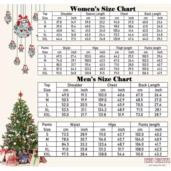 SWOMOG Couple Pajamas Set Christmas Matching Pjs Long Sleeve Set Xmas Printed Pajamas for MenampWomen Plaid Pants with PocketsMen Black Merry Christmasampplaid