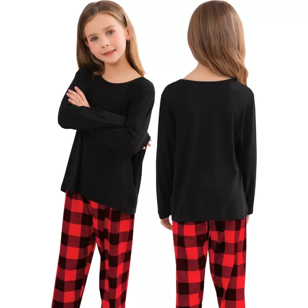 SWOMOG Family Matching Pajama Set Christmas Pjs Plaid Pajamas for Men Women and Kids Long Sleeve Sleepwear Pj SetWomen Red Plaid Pantswith Pockets