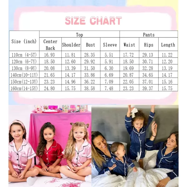 SWOMOG Kids Satin Pajamas Sets Girls Boys ButtonDown Pjs Short Sleeve Silk Nightwear 2 Piece Lounge SetsYellow