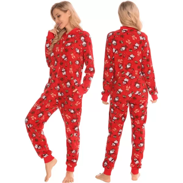 SWOMOG Matching Family Christmas One Piece Pajamas Fleece Onepiece ParentChild Zipup Jumpsuit with Pockets PjsMen Pat2