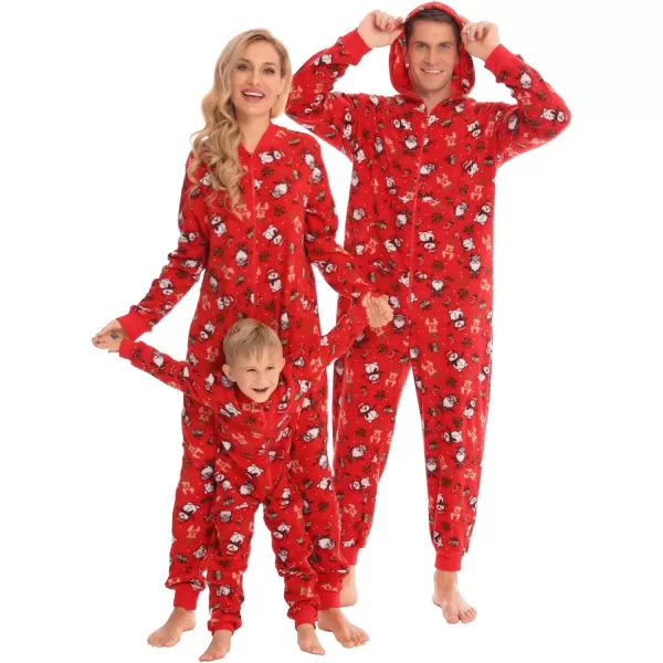 SWOMOG Matching Family Christmas One Piece Pajamas Fleece Onepiece ParentChild Zipup Jumpsuit with Pockets PjsMen Pat2