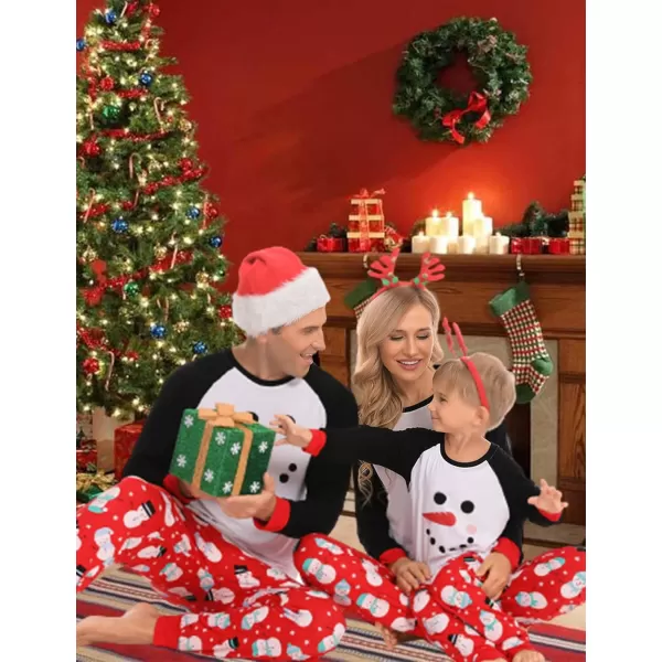 SWOMOG Matching Family Christmas Pajamas Holiday Xmas Jammies PJs For Family Couples Teen Boys Girls Festival SleepwearKids Snowman