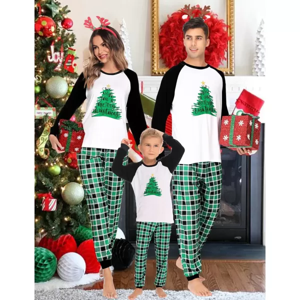 SWOMOG Matching Family Christmas Pajamas Holiday Xmas Jammies PJs For Family Couples Teen Boys Girls Festival SleepwearWomen Green Christmas Tree