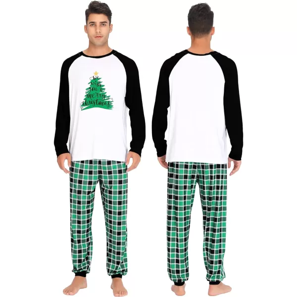 SWOMOG Matching Family Christmas Pajamas Holiday Xmas Jammies PJs For Family Couples Teen Boys Girls Festival SleepwearWomen Green Christmas Tree