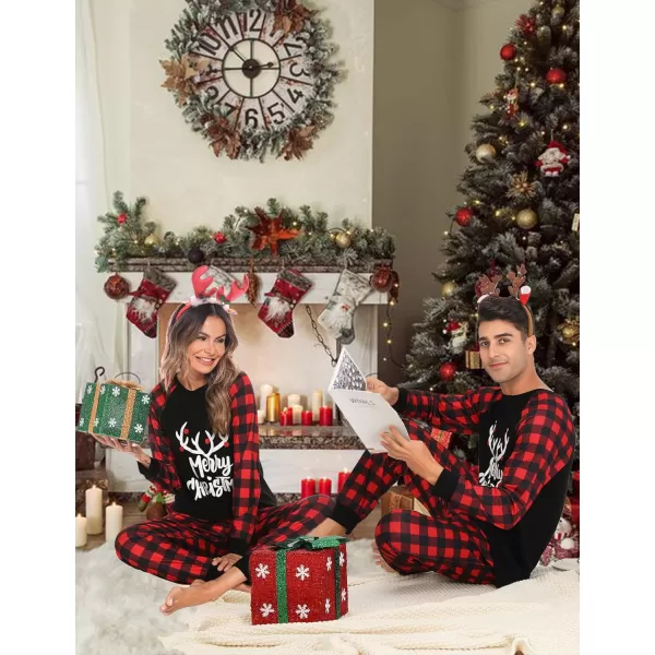 SWOMOG Matching Family Christmas Pajamas Holiday Xmas Jammies PJs For Family Couples Teen Boys Girls Festival SleepwearWomen Merry Chrismas