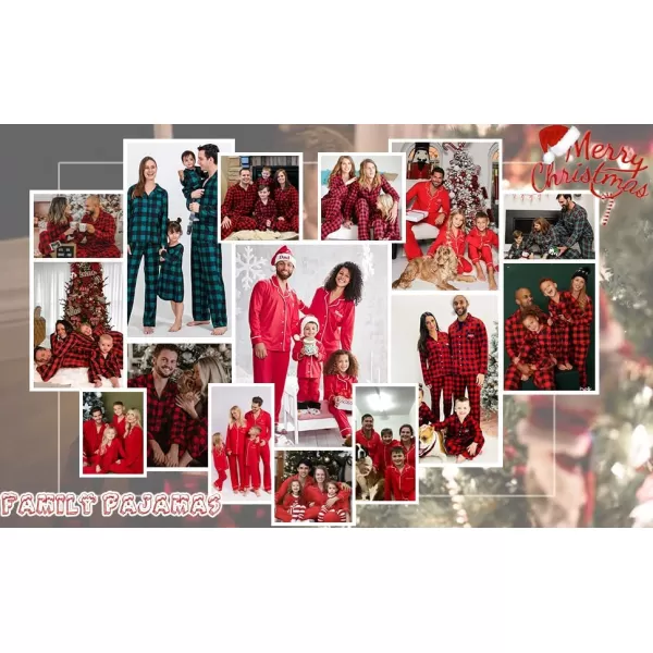 SWOMOG Matching Family Christmas Pajamas Set Long Sleeve Festival Party Pj Set ButtonDown SleepwearMen Red