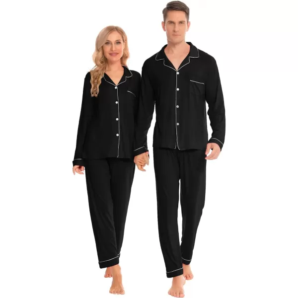 SWOMOG Matching Family Christmas Pajamas Set Long Sleeve Festival Party Pj Sets Holiday Warm Sleepwear ButtonDown LoungewearKids Black