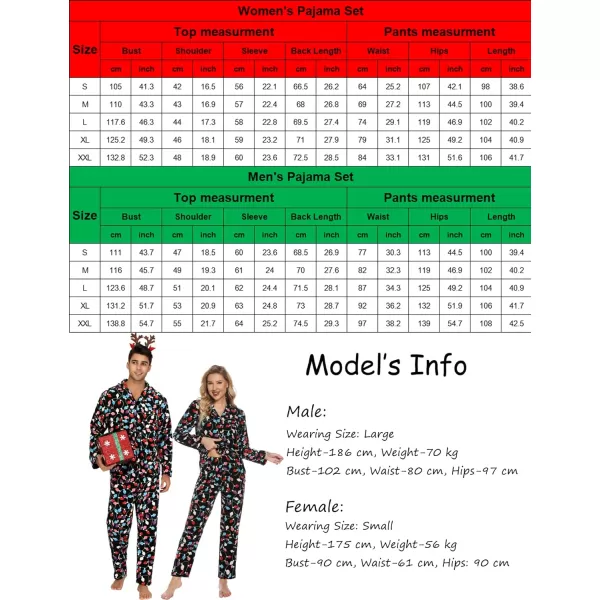 SWOMOG Matching Family Pajama Set Warm Fleece Pajamas Christmas Matching Pj Sets Long Sleeve Button Down Pjs Sleepwear SetMen Christmas Light