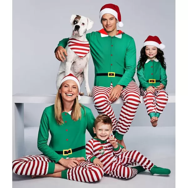 SWOMOG Matching Family Pajama Sets Christmas Long Sleeve Sleepwear Holiday NightwearKids Green