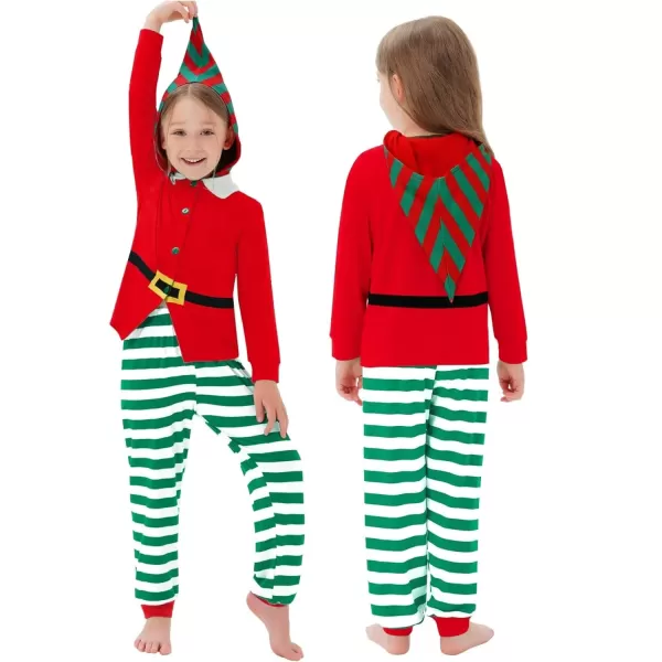 SWOMOG Matching Family Pajama Sets Christmas Long Sleeve Sleepwear Holiday NightwearKids Red