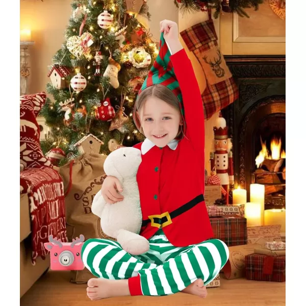 SWOMOG Matching Family Pajama Sets Christmas Long Sleeve Sleepwear Holiday NightwearKids Red