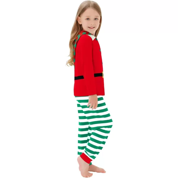 SWOMOG Matching Family Pajama Sets Christmas Long Sleeve Sleepwear Holiday NightwearKids Red