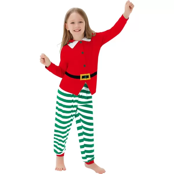 SWOMOG Matching Family Pajama Sets Christmas Long Sleeve Sleepwear Holiday NightwearKids Red