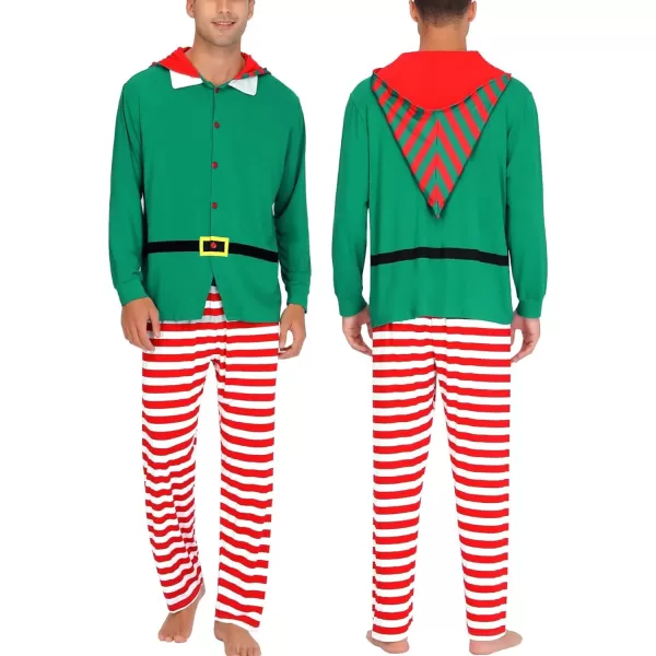 SWOMOG Matching Family Pajama Sets Christmas Long Sleeve Sleepwear Holiday NightwearMen Green