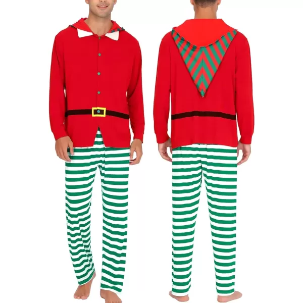 SWOMOG Matching Family Pajama Sets Christmas Long Sleeve Sleepwear Holiday NightwearMen Red