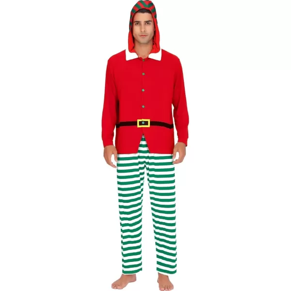 SWOMOG Matching Family Pajama Sets Christmas Long Sleeve Sleepwear Holiday NightwearMen Red