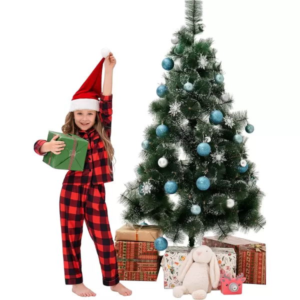 SWOMOG Matching Family Pajamas Christmas Pj Long Sleeve Plaid Holiday SleepwearKids Red Plaidbutton