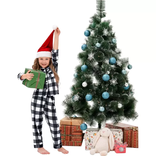 SWOMOG Matching Family Pajamas Christmas Pj Long Sleeve Plaid Holiday SleepwearKids White Plaidbutton