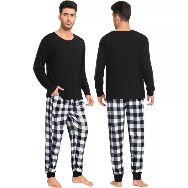 SWOMOG Matching Family Pajamas Christmas Pj Long Sleeve Plaid Holiday SleepwearMen White Plaid