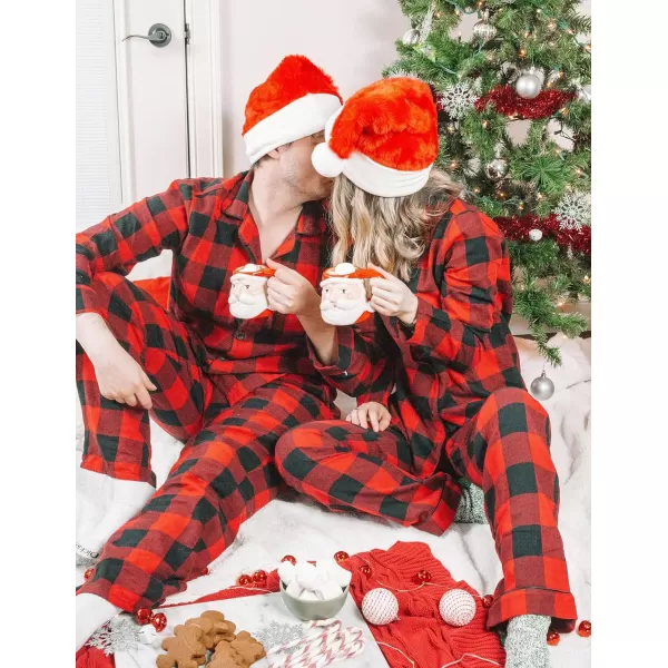 SWOMOG Matching Family Pajamas Christmas Pj Long Sleeve Plaid Holiday SleepwearWomen Red Plaidbutton