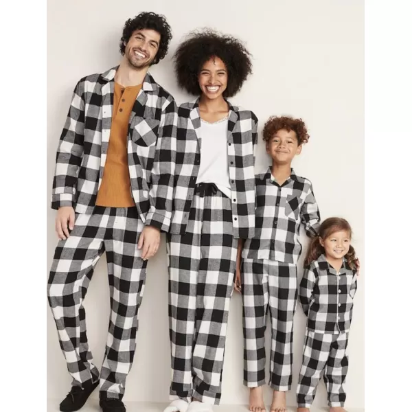 SWOMOG Matching Family Pajamas Christmas Pj Long Sleeve Plaid Holiday SleepwearWomen White Plaidbutton