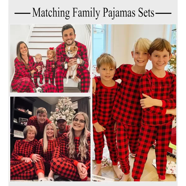 SWOMOG Matching Family Pajamas SetsOnesie Pajama Christmas PJs Holiday Nightwear with Long PantsButton Jumpsuit SleepwearKids 2 Piecered Plaid