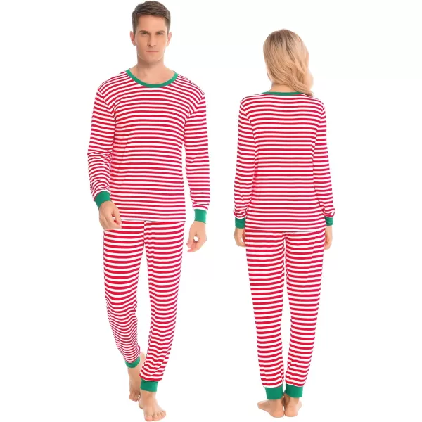 SWOMOG Matching Family Pajamas SetsOnesie Pajama Christmas PJs Holiday Nightwear with Long PantsButton Jumpsuit SleepwearKids 2 Piecered Stripe