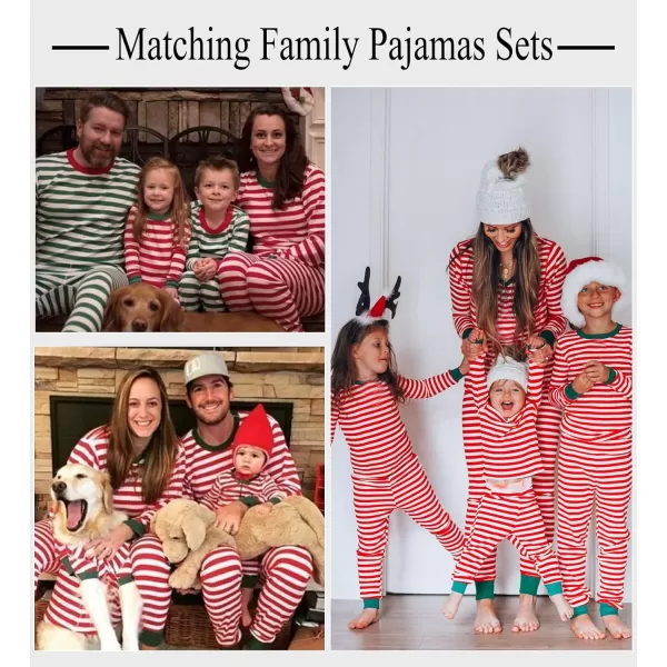 SWOMOG Matching Family Pajamas SetsOnesie Pajama Christmas PJs Holiday Nightwear with Long PantsButton Jumpsuit SleepwearKids 2 Piecered Stripe