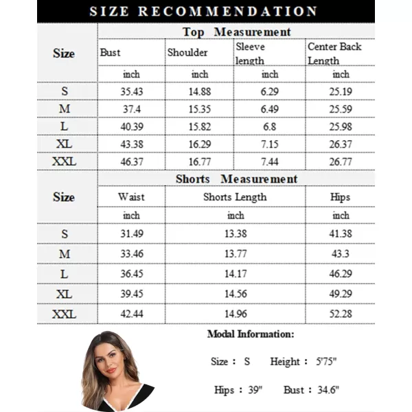 SWOMOG Maternity Nursing Pajamas Set 2 PCS Breastfeeding Sleepwear Short Sleeve Top  Shorts Pregnancy Pjs Set for HospitalBlack