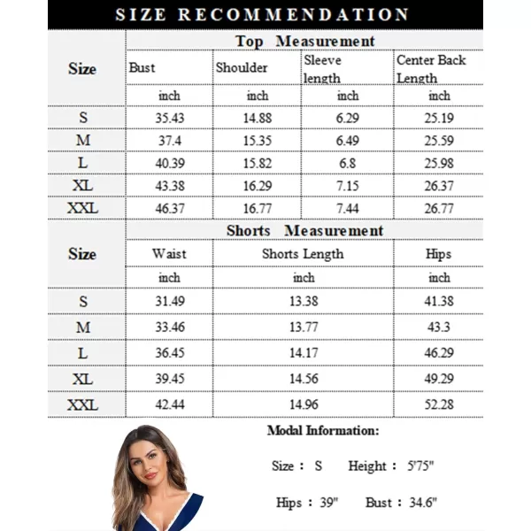 SWOMOG Maternity Nursing Pajamas Set 2 PCS Breastfeeding Sleepwear Short Sleeve Top  Shorts Pregnancy Pjs Set for HospitalNavy Blue