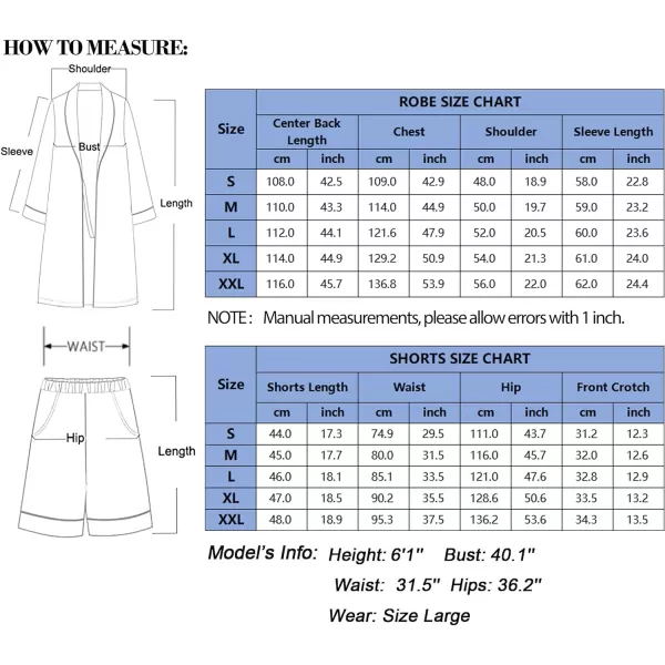 SWOMOG Mens Satin Robe with Shorts Set 2 PCS Kimono Bathrobe Long Sleeve Sleepwear Pjs Sets with PocketsDeep Grey