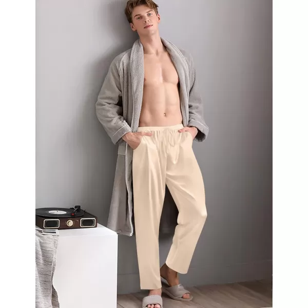 SWOMOG Mens Satin Silk Pajama Pant Long Pj Bottoms Soft Lounge Sleep Pants with PocketsB BlackChampagne