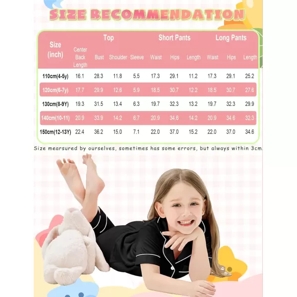 SWOMOG Unisex Kids 3pcs Pajama Set Soft Modal Button Down Sleepwear for Boys Girls Lounge SetsBlack